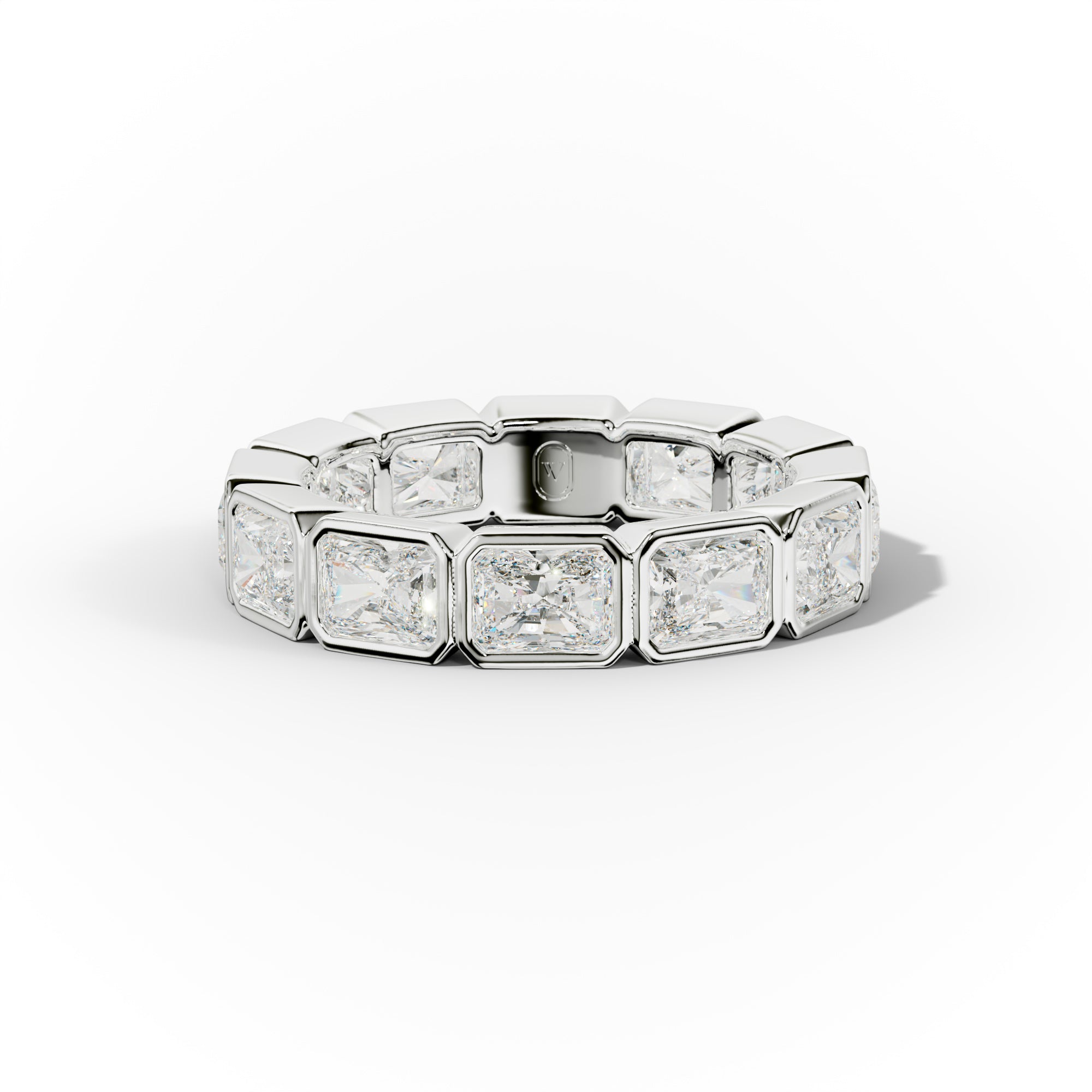 4.0 Carat East West Radiant Cut Bezel Set Diamond Eternity Band